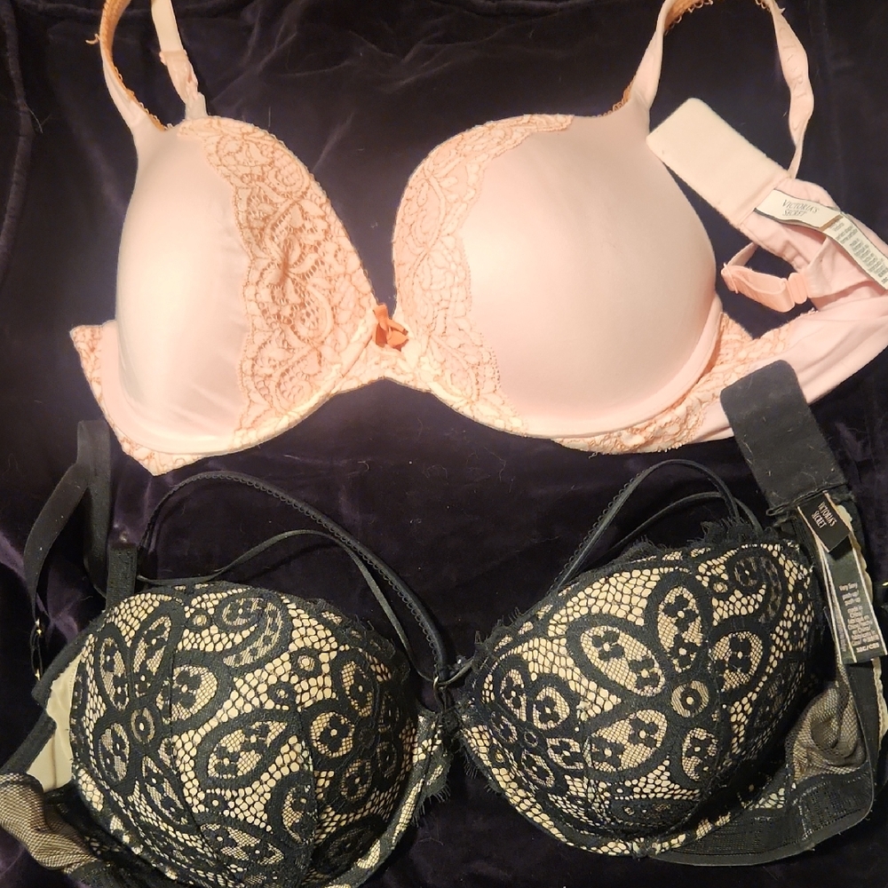 Victoria's Secret Blush Pink Lace-Trim Push-Up Bra